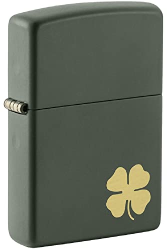 Zippo Lighter- Personalized Engrave Lucky Clover Shamrock Irish Leaf Luck 49796