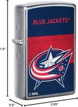 Load image into Gallery viewer, Zippo 2021 NHL Columbus Blue Jackets Street Chrome Pocket Lighter
