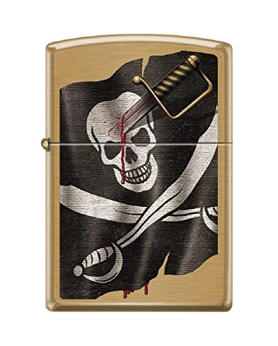 Zippo Lighter- Personalized Engrave for Skull Series2 Pirate Flag #Z6009