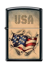 Load image into Gallery viewer, Zippo Lighter- Personalized for US Patriotic USA Flag Breakthrough Z5194
