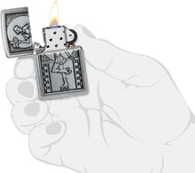 Load image into Gallery viewer, Zippo Lighter - Personalized Custom Message Engraved on Backside for Roller Skating Waitress Emblem Brushed Chrome Windproof Pocket Lighter 48904
