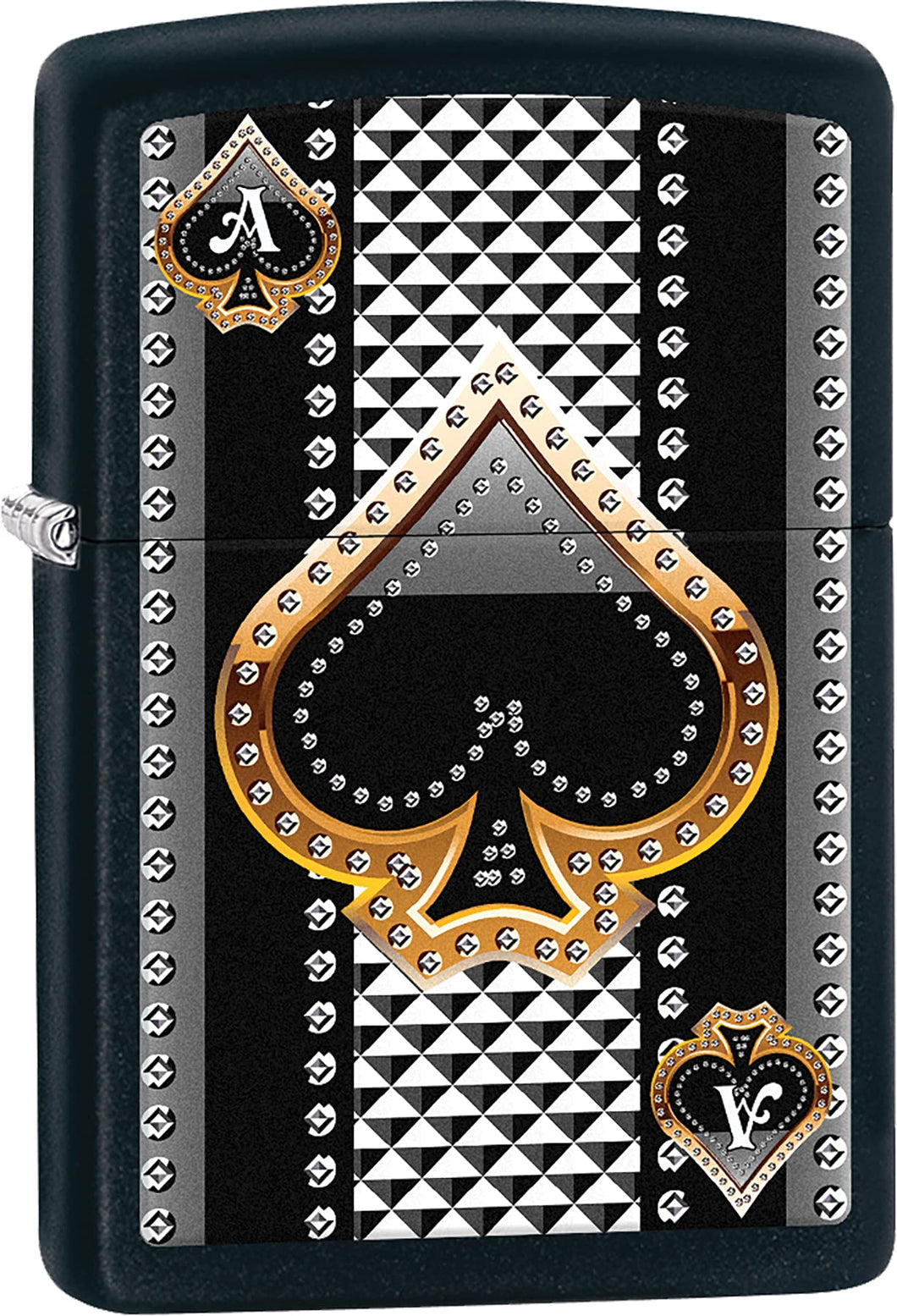 Zippo Lighter- Ace of Spades Card Game Designs Windproof Lighter (Ace of Spades #Z418)