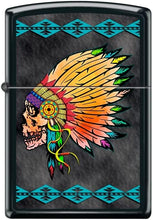 Load image into Gallery viewer, Zippo Lighter- Personalized Engrave Native American Skull Design #Z5451
