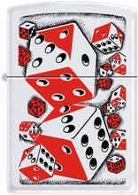 Load image into Gallery viewer, Zippo Lighter- Dicey Pair of Dice White Matte Windproof Lighter #Z5005
