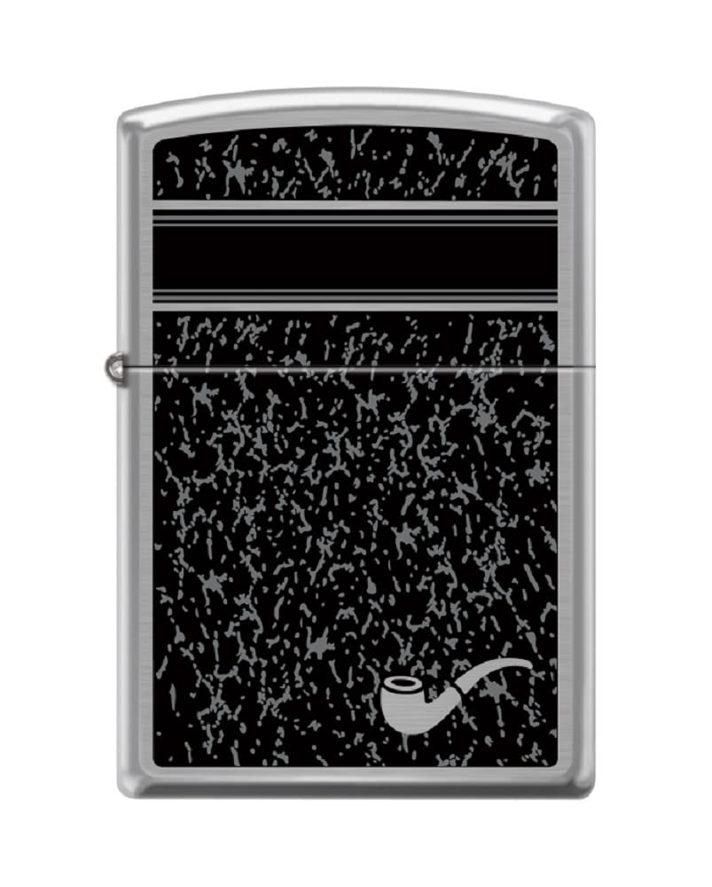 Zippo Lighter- Pipe Design Pipe Insert Windproof Lighter (Brushed Chrome #Z5524)