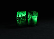 Load image into Gallery viewer, Zippo Lighter - Customized Message Haunted House - Glow-in-The-Dark Green 48922
