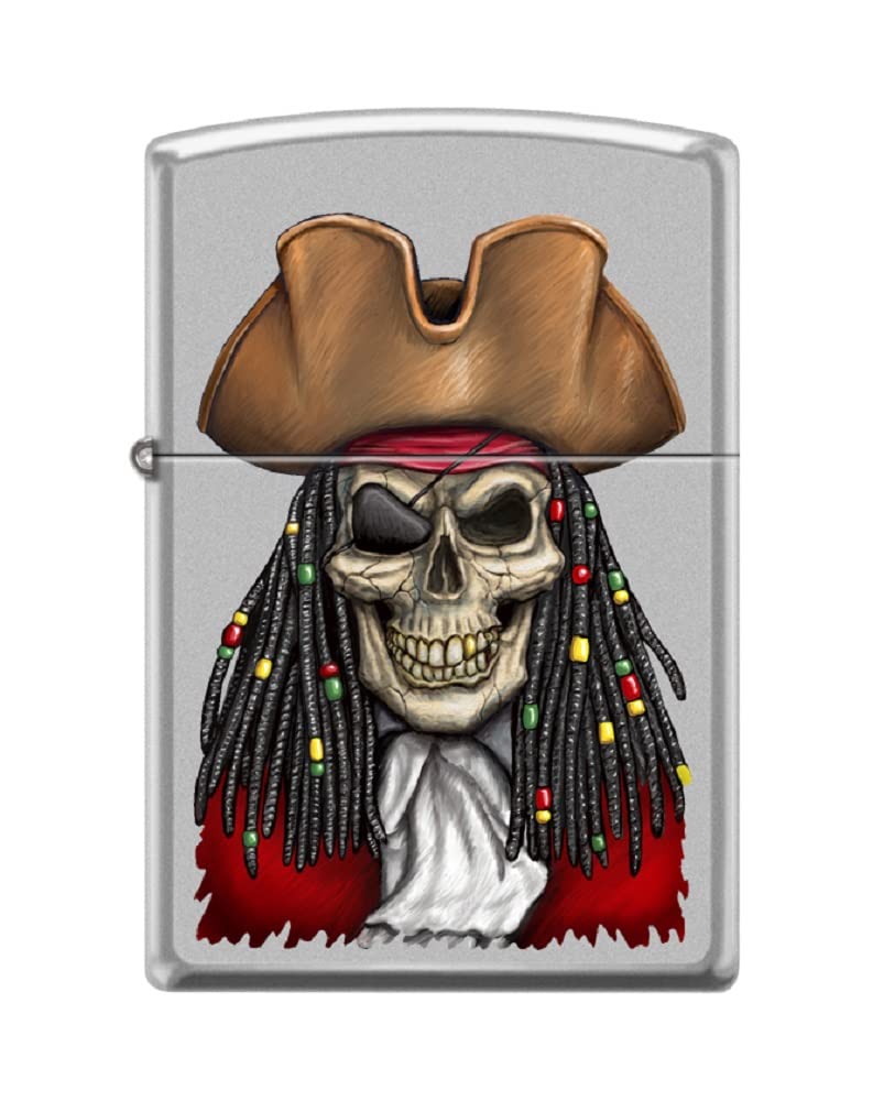 Zippo Lighter- Skull Design Windproof Lighter (Pirate Captain #Z5547)