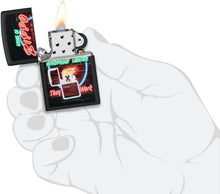 Load image into Gallery viewer, Zippo Neon Sign Design Black Matte Pocket Lighter
