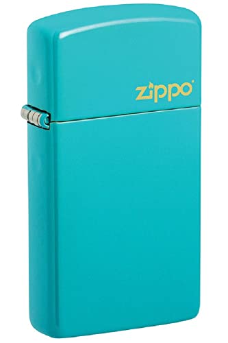 Zippo Lighter- Personalized Engrave on Slim Size Turquoise #49529ZL
