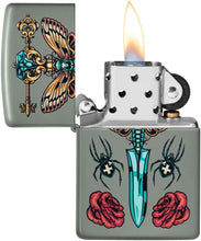 Load image into Gallery viewer, Zippo Lighter- Personalized Loving Embrace Valentine Gothic Dagger Sage 49860
