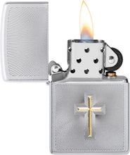 Load image into Gallery viewer, Zippo Lighter- Personalized Engrave Cross Design Two Tone Cross #48581
