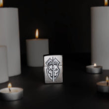 Load image into Gallery viewer, Zippo Lighter- Personalized Message for Dragon Medieval Sword and Shield 48372
