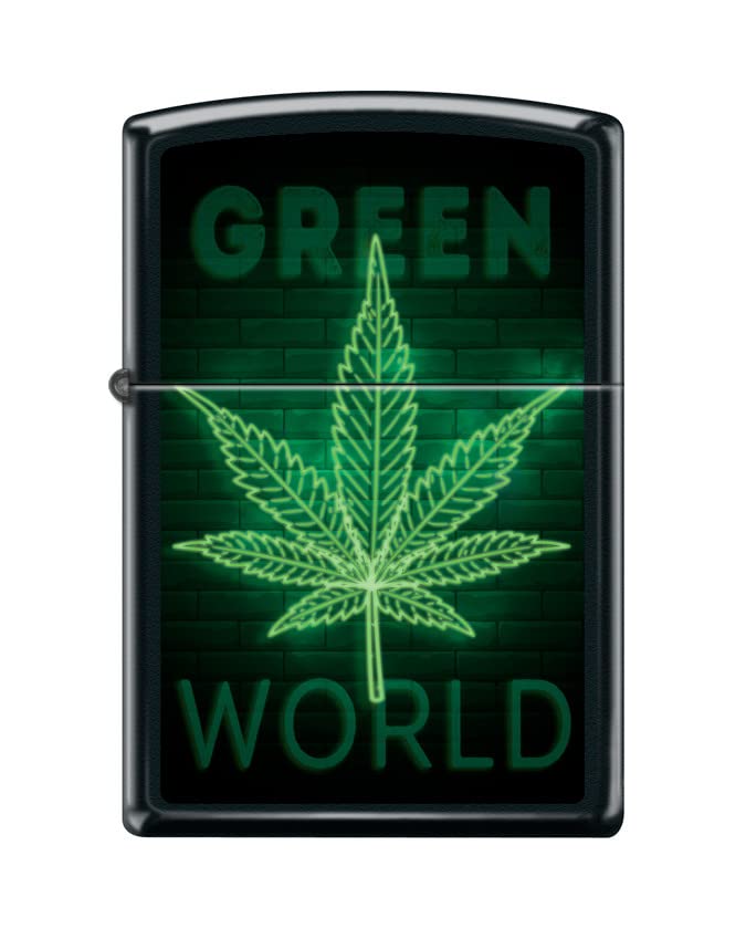 Zippo Lighter- Personalized Engrave for Leaf Designs Green World Z5493