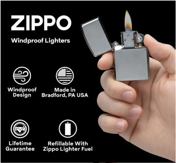 Custom Printed Zippo® Windproof Lighters Black Matte