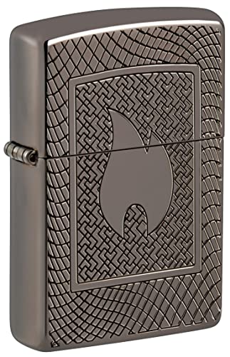 Zippo Lighter- Personalized Engrave Windproof Lighter Armor Black Ice 48569
