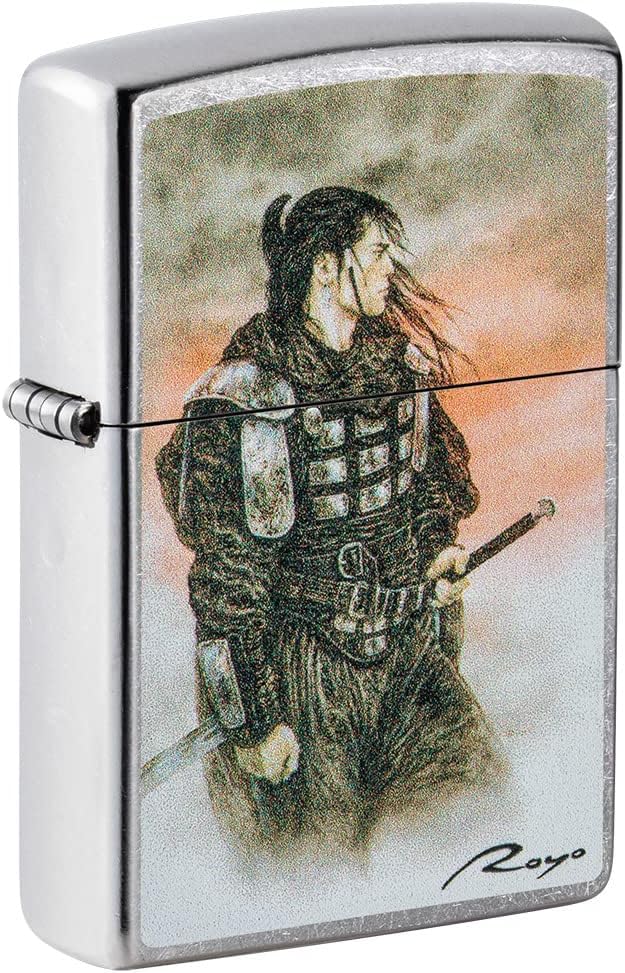 Zippo Luis Royo Warrior Street Chrome Pocket Lighter
