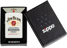 Load image into Gallery viewer, Zippo Jim Beam Label Logo White Matte Pocket Lighter
