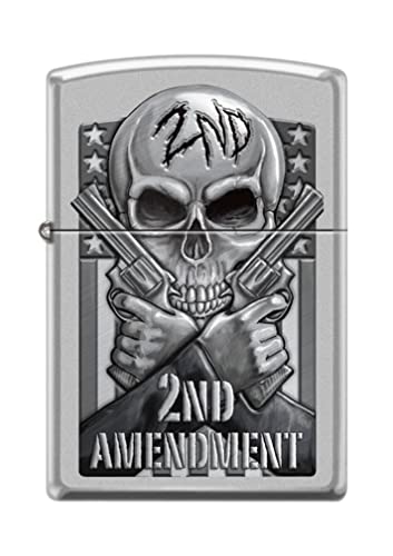 Zippo Lighter- Personalized Engrave for 2nd Amendment Pistols Gun Skull #Z5150