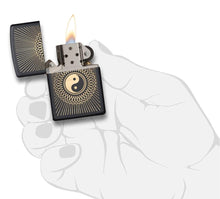 Load image into Gallery viewer, Zippo Lighter - Personalized Message Engraved on Backside Ying and Yang Windproof Lighter (Yin &amp; Yang 29423)
