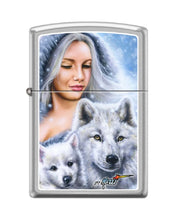 Load image into Gallery viewer, Zippo Lighter -for Mazzi Wolf Snow Husky Art Illustration Airbrushed #Z5338
