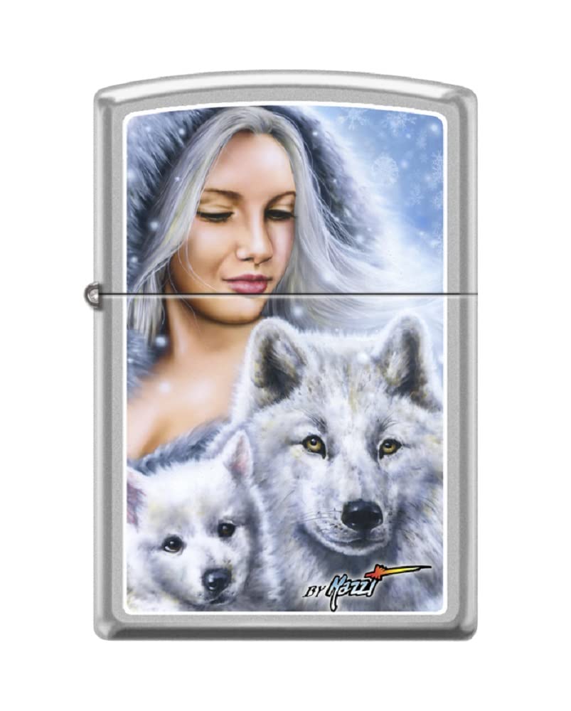 Zippo Lighter -for Mazzi Wolf Snow Husky Art Illustration Airbrushed #Z5338