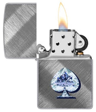 Load image into Gallery viewer, Zippo Lighter - Custom Engraved with Your Message - Gleaming Spade Design - Diagonal Weave 46472
