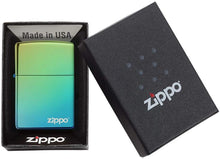 Load image into Gallery viewer, Zippo Lighter- Personalized Engrave Unique Colored TealZippo Logo 49191ZL
