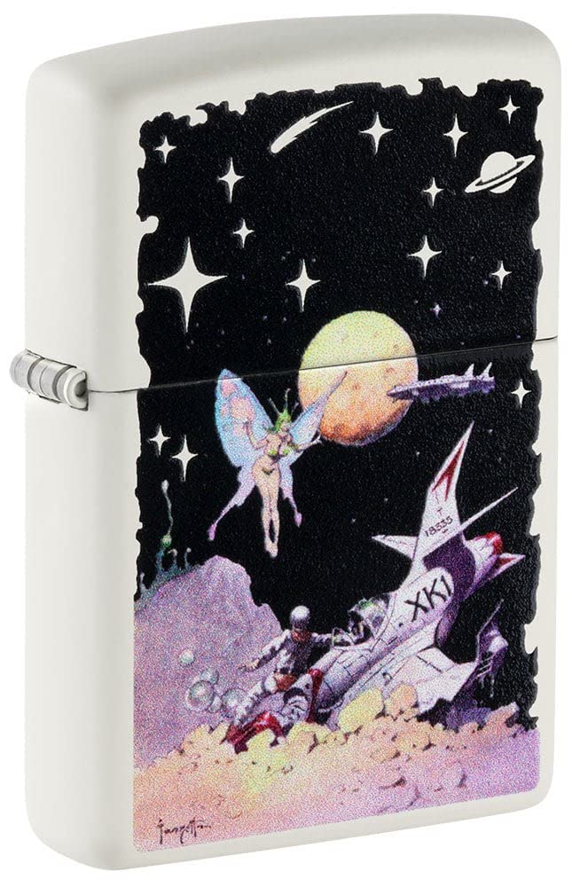 Zippo Lighter - Personalized Custom Message Engraved on Backside for Special Designs Windproof Lighter (Frank Frazetta Space Fairy 48378)