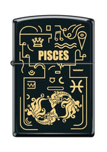 Load image into Gallery viewer, Zippo Lighter- Pisces Zodiac Black Matte Windproof Lighter #Z5305
