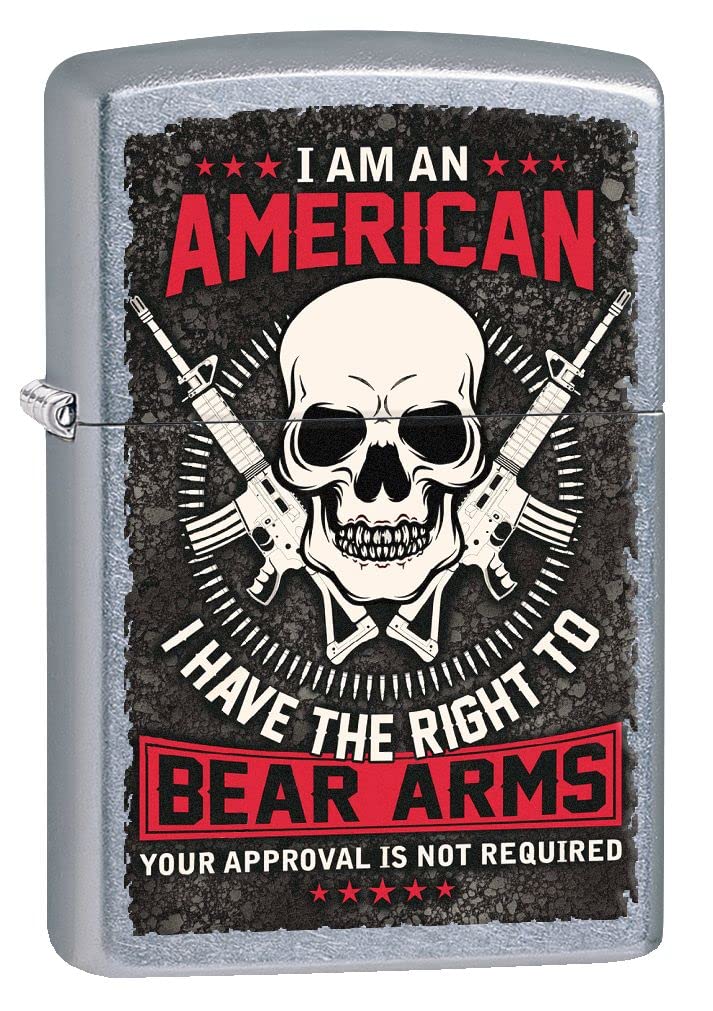 Zippo Lighter- Personalized Engrave for Skull Second 2nd Amendment #Z5269