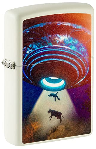 Zippo Lighter- Personalized Message Engrave Glow in The Dark UFO #49838