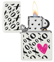 Load image into Gallery viewer, Zippo Lighter - Custom Engraved with Your Message - Hugs and Kisses Design - White Matte 46471
