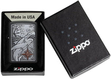 Load image into Gallery viewer, Zippo Lighter- Personalized Engrave Nautical Symbol Nautical Shark Emblem 48120
