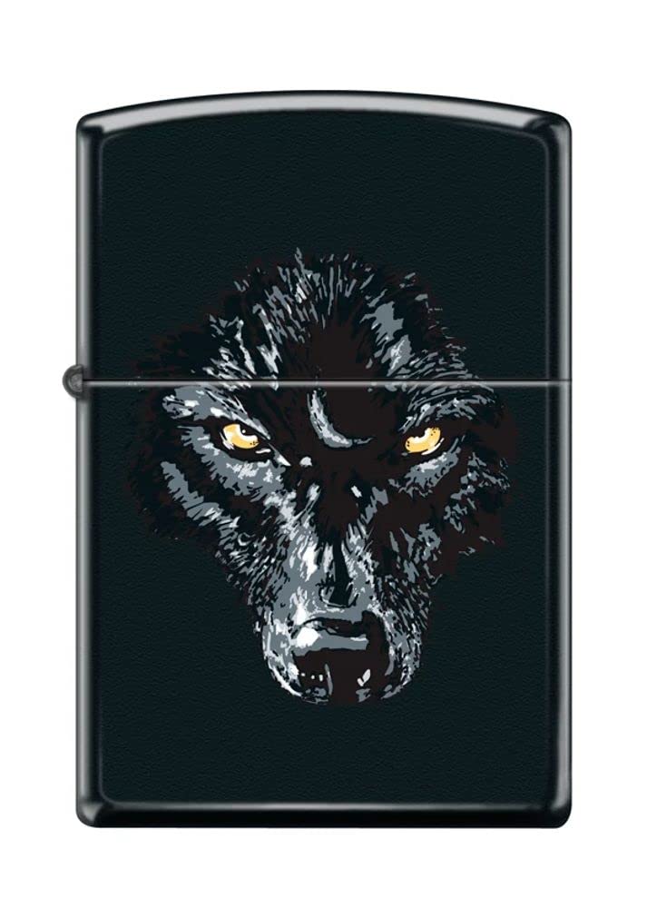 Zippo Lighter- Black Wolf Black Matte Windproof Lighter #Z5003