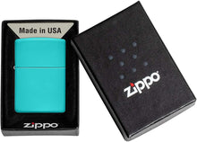 Load image into Gallery viewer, Zippo Flat Turquoise Pocket Lighter
