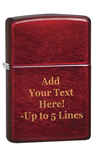 Zippo Lighter- Personalized Engrave Unique Colored Candy Apple Red #21063